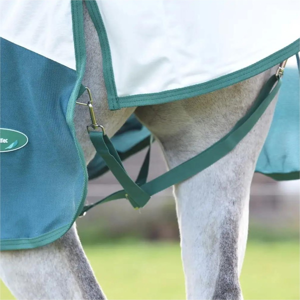 Weatherbeeta Green-Tec Airflow Mesh Combo Neck Rug & Free Fly Mask Bundle 1024531 - White Bottle Green